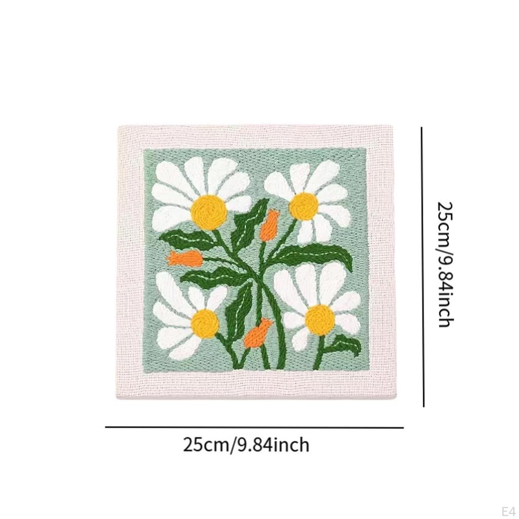 DIY Punch Pin Kits Stickerei Starter Kit handgefertigt 10''x10'' Projekte Materialien Home Decor Floral