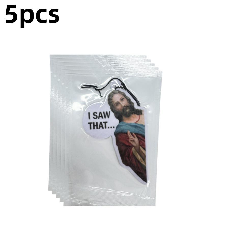 

5pcsJesus Car Air Freshener for Men and Women, Car Hanging Fragrance, Bathroom, Bedroom, Wardrobe, Shoe Cabinet, Fragrance Card,