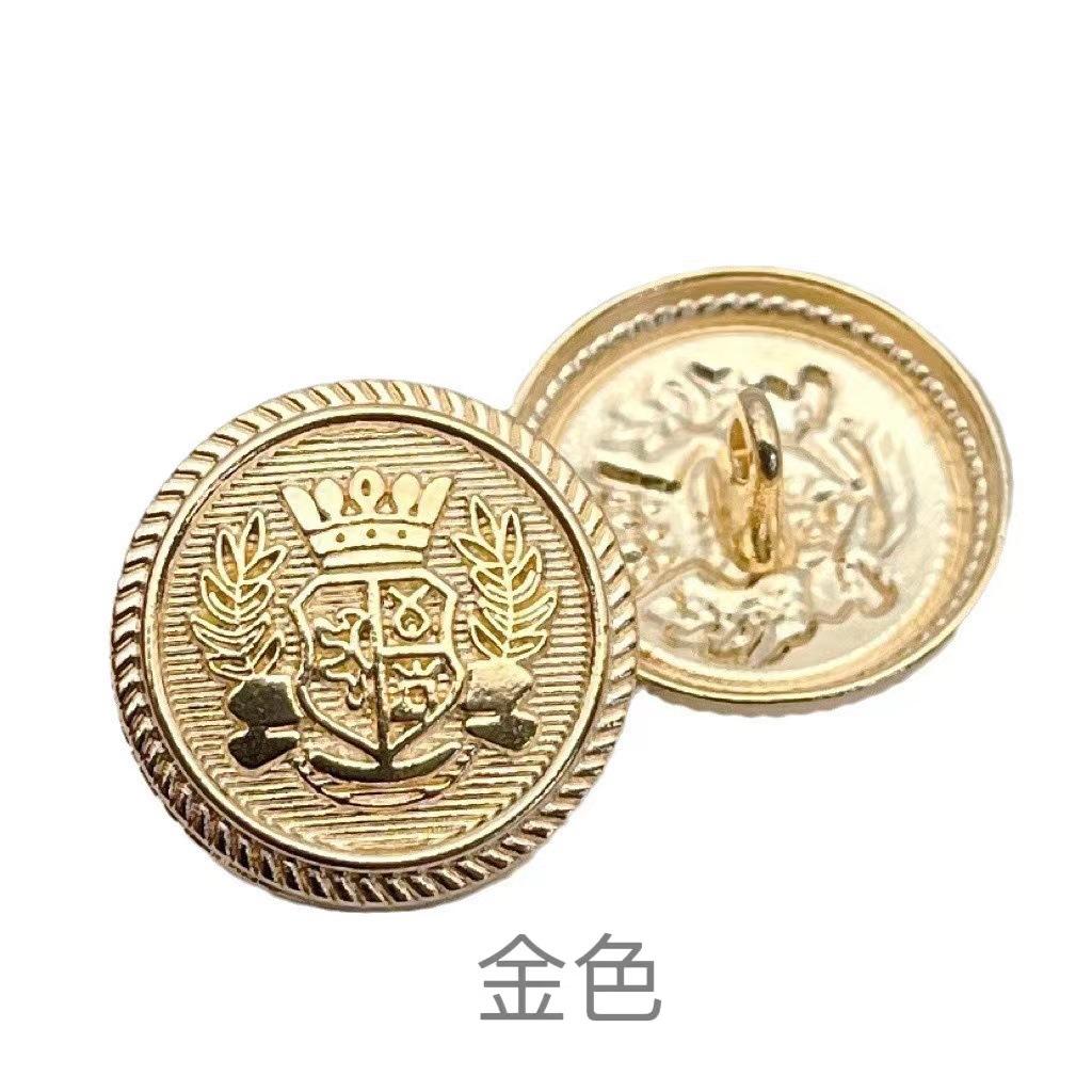 10PCS Vintage British Wheat Crown Uniform Metal Buttons For Clothing Simple Decorative Buttons