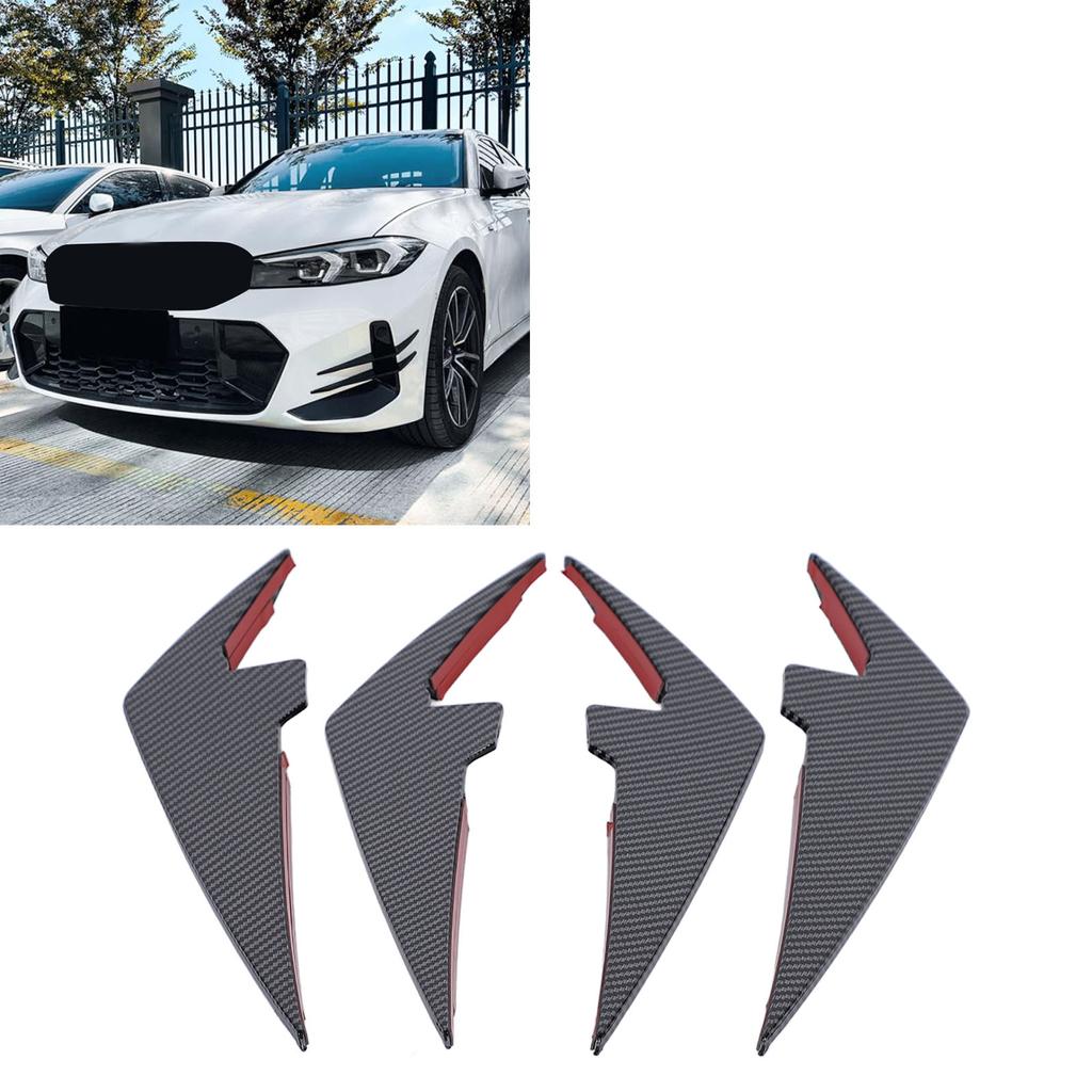 4PCS Front Bumper Side Canards Splitter Fins Car Body Decoration for 3 Series 0 1 LCI M Sport 2023+
