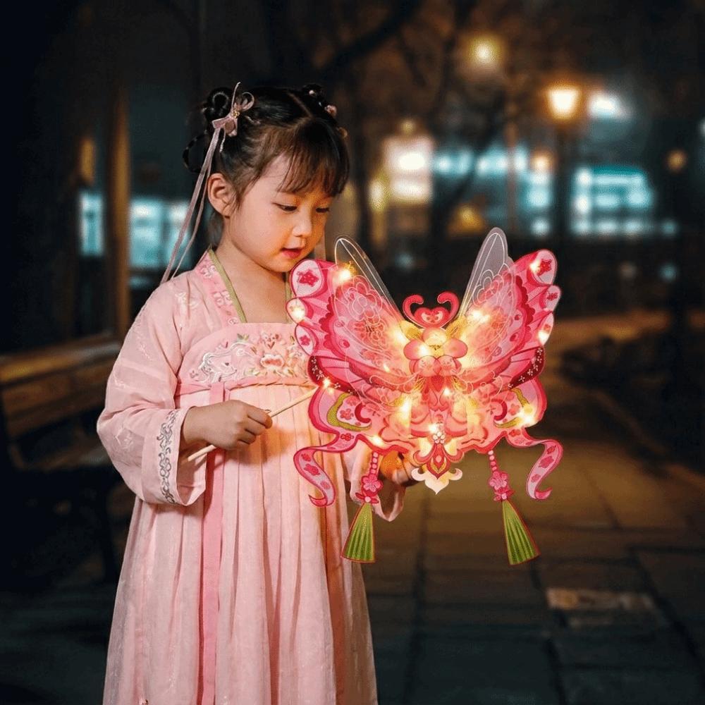 Semi-finished Product Butterfly Lantern Material Kit Led Traditional Flower Lantern  Party