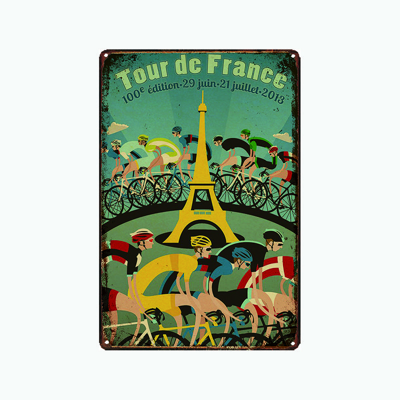 

[ WellCraft ] Bike France Tin sign Vintage Wall Plaque Decor WX-57-1 20x30cm（7.8x11.8inch）