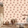 Wallpaper Small Flowers Cream, Beige and Orange for Living Room and Bedroom 50x1000