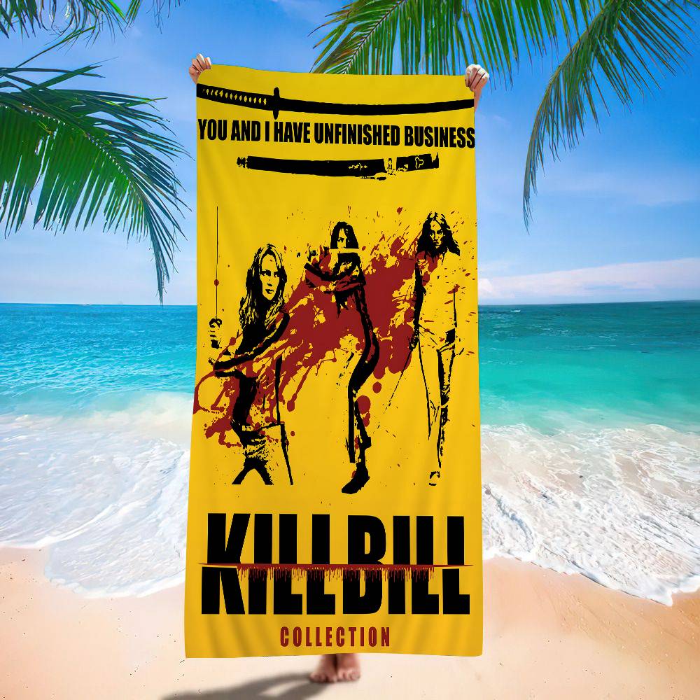 Classic Movie K-Kill Bill Microfiber Blanket Quick Drying Beach Towels Oversized Printing Super Absorbent Pool Towel Blanket