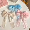 Charm Girl's 1 PC Cream-colored and Fashionable Net-sheen Spring Clip the Back of the Head Hair Accessory for Bow Hairpin Sweet