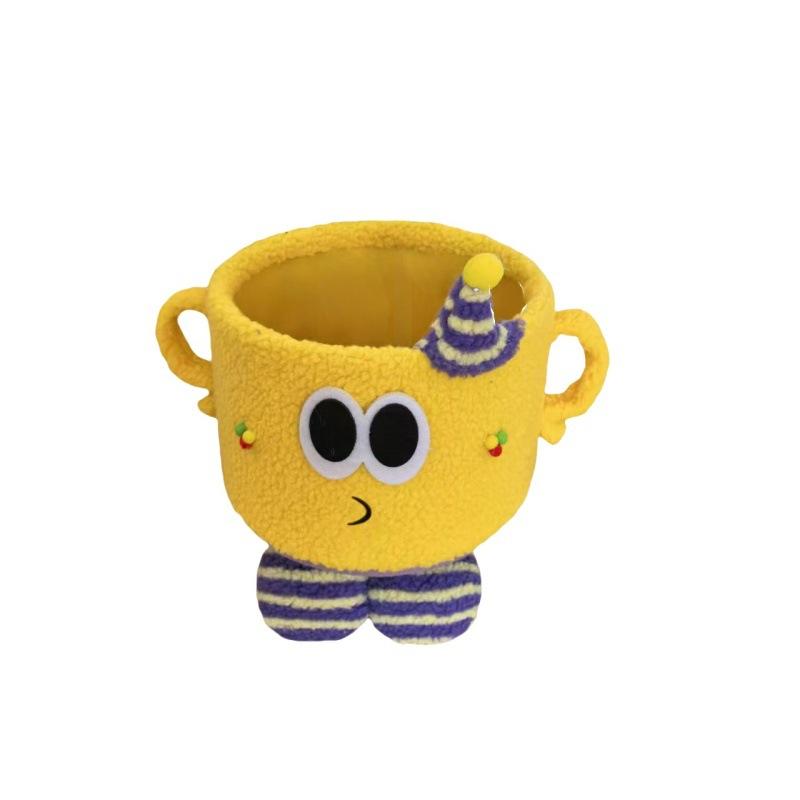 Little Monster Storage Basket Lamb Fleece Cotton Rope Finishing Basket Cute Cartoon Storage Basket Tabletop Ornament