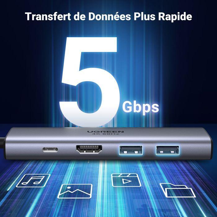 Multifunction USB-C Adapter - UGREEN - with PD - Grey