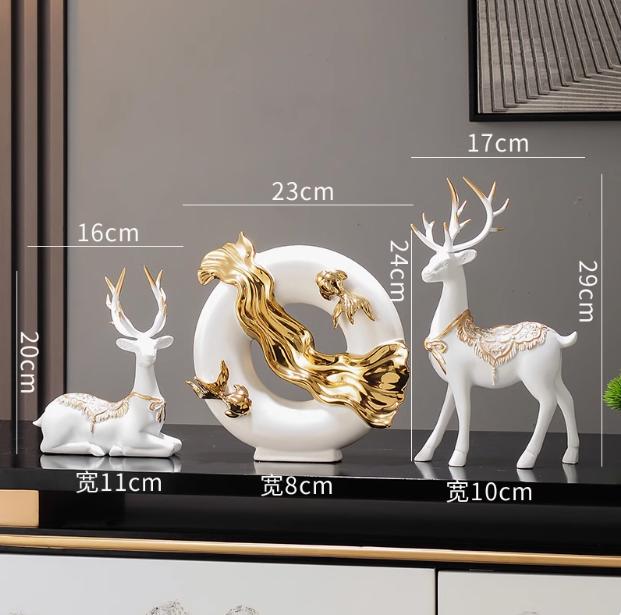 Chinese Koi Fish Attract Wealth Ceramic Accessories Office Cafe Table Sculpture Crafts Home Livingroom Bookshelf Figurines Decor