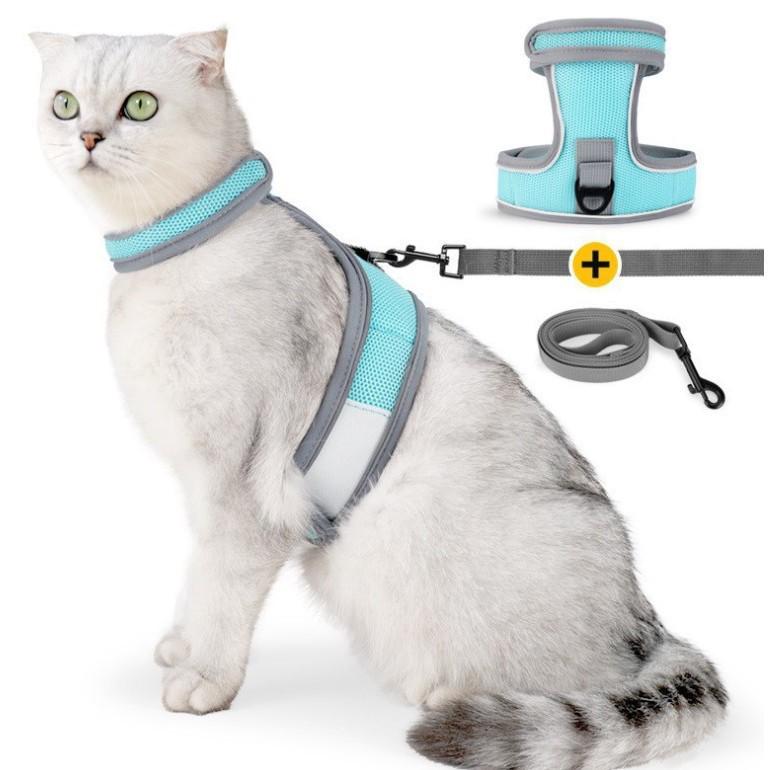 Vest-Style Cat and Dog Harness with Leash - Small Pet Walking Gear