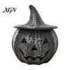 Functional Witch Theme Ornament Halloween Pumpkin Candy Jar, 3D Printed Woven Storage Container with Hat Lid, Ghost Face Desktop Ornament, Festive