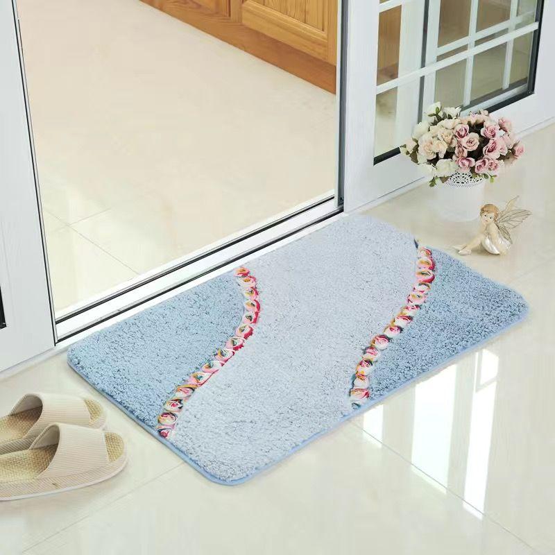 

Soft Plush Floor Mat Absorbent Bathroom Kitchen Foot Pad Entrance Doormat Living Room Decor Rugs Home Rectangular Carpet 40X60CM About 40x60cm