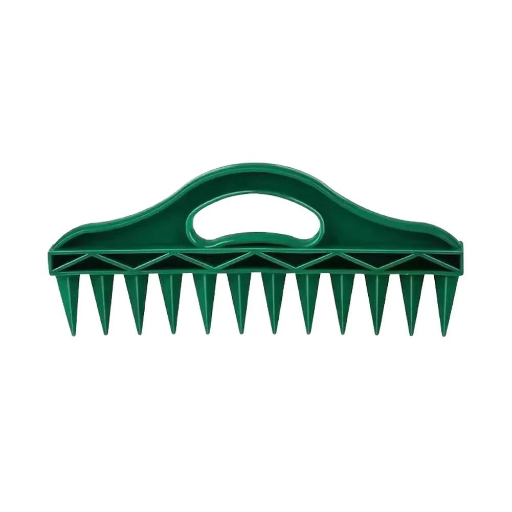 

1Pc Durable Handheld Plastic Seeding and Punching Tool, 12 Hole Soil Quick Punching, Gardening Seed Spacing Tool зелёный