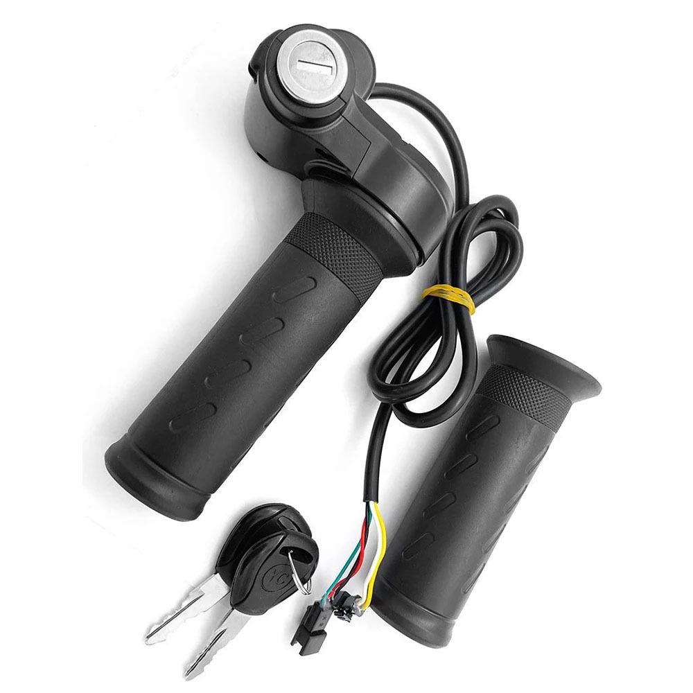 108X Electric Bike Ignition Switch Throttle Grip Set: Left & Right Handlebar Replacement Parts