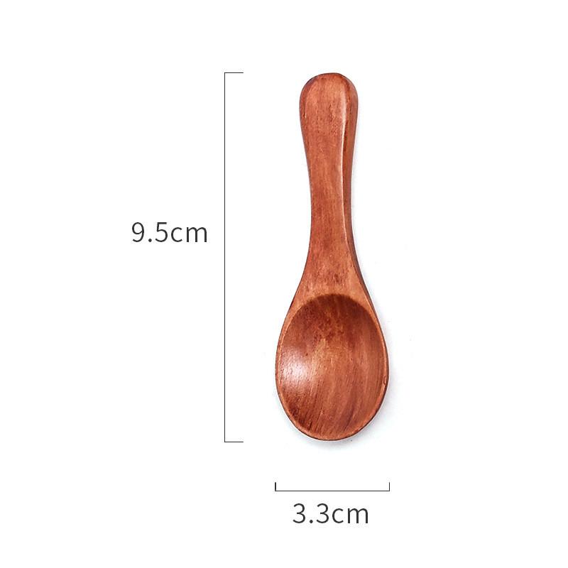 1Pcs Spoon Mini Middle Large Wooden Scoop Solid Flatware Coffee Tea Sugar Salt Condiment Living Cooking Tableware Kitchen Tools