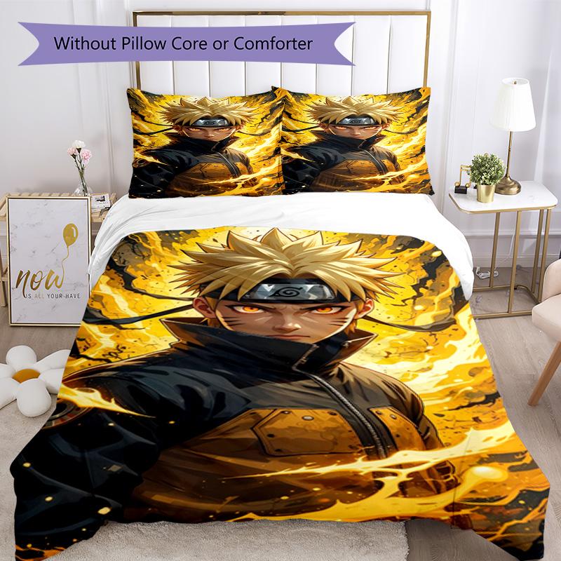 Naruto Comforter Cover Set Perfect for Playroom Machine Washable Christmas Gift