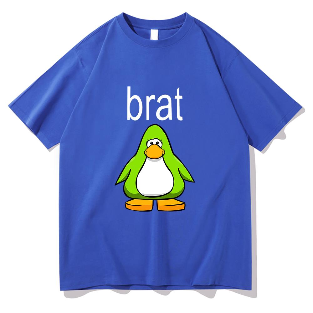 Brat Club Penguin T Shirt Unisex Charli XcX Brat and Its Completely Different But Also Still Brat TShirt Cute Cotton Tees Shirts