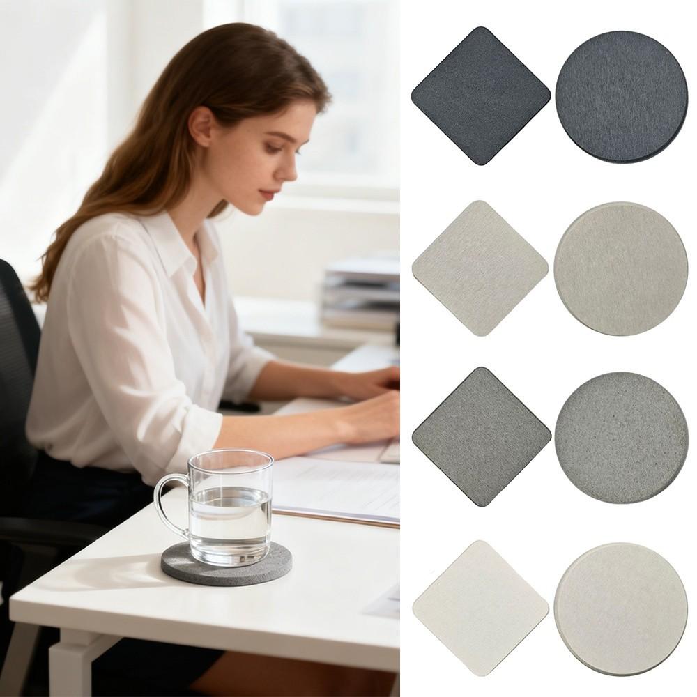 New Quick Drying Diatomite Coaster Thickened Dampproof Cup Mat Heat Resistant Non-slip Water Absorbent Coaster Home Decor