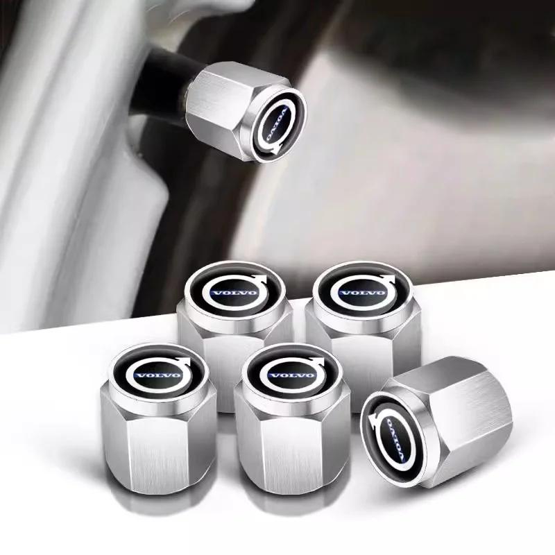 

5Pcs Car Wheel Tire Valve Caps Metal Stem Cover For Volvo XC90 S60 V40 XC60 S80 S40 V70 S90 T6 V60 V90 XC40 XC70 C30 Accessories