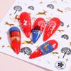 Manicure New Year Xmas Santa Claus Elk Gold White 3D Glitter Holographics Nail Stickers