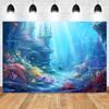 Realistische Sonnenlicht-Unterwasser-Ozean-Kulisse Tiefblaues Meeresbodendesign Säugling Baby Porträt Studio Fotografie Hintergrund Zubehör