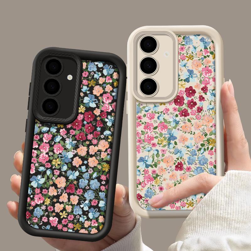 Small Flowers Soft Phone Case For Samsung Galaxy S25 Edge S24 S23 S22 S21 Ultra S24 FE A53 A54 A15 A35 A55 A14 A34 A56 5G Covers
