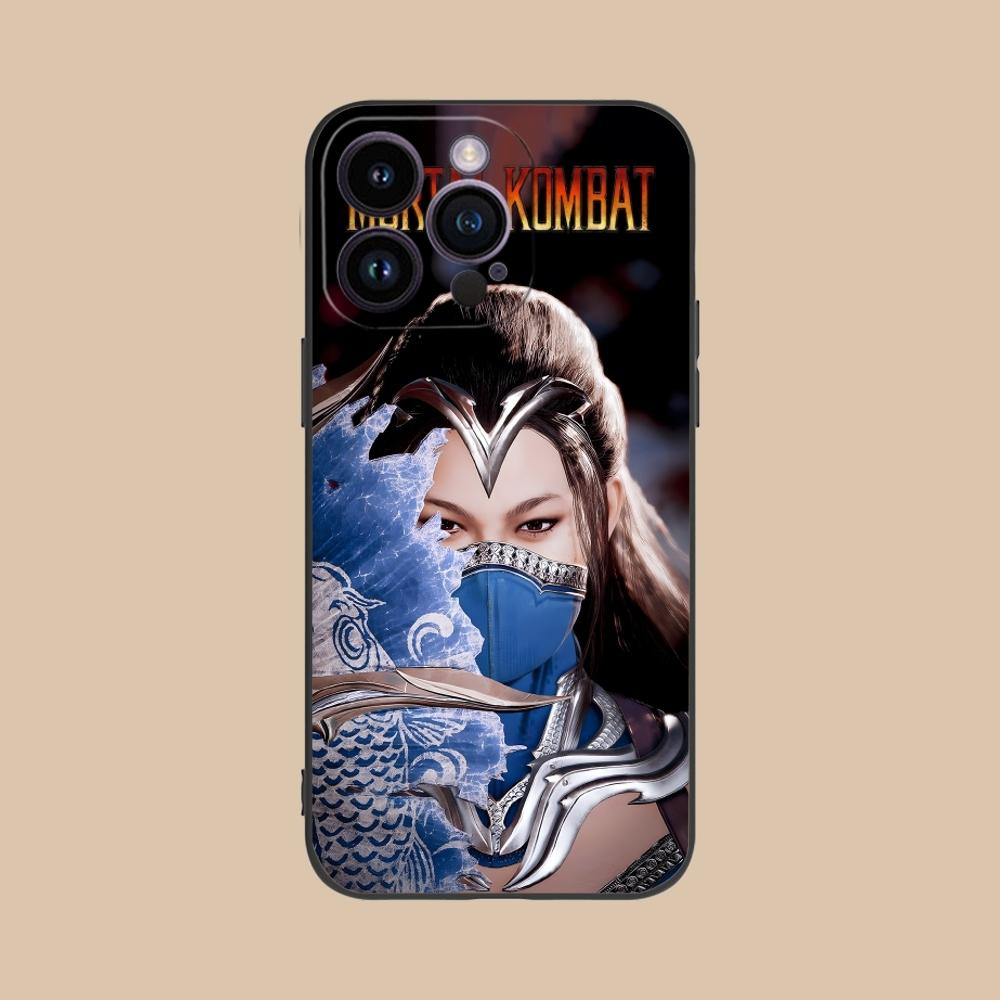 Mortal Kombat Kitana Mobilne Etui na Telefon Komórkowy dla iPhone 16 15 14 13 12 11 X XR XS 8 7 Pro Max Plus Mini Czarne Etui Ochronne na Telefon