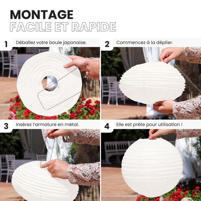 Lampion en Papier - SKYLANTERN - 50cm - Blanc - Intérieur - Décoration de fête