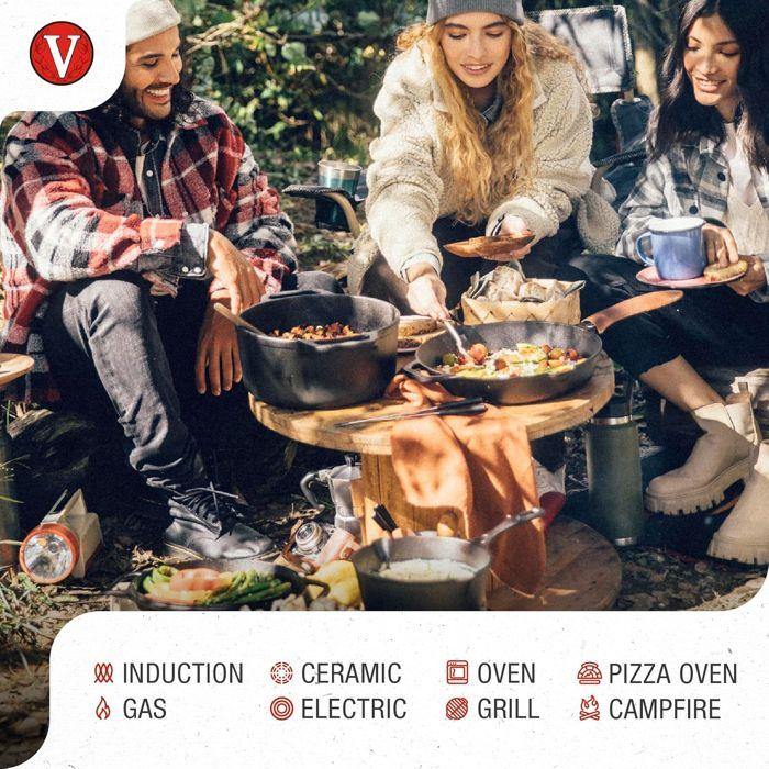 Cocotte Induction Fonte Émaillée 29 Cm, Dutch Oven 6,6L, Sans PTFE Et PFOA Victoria 39493 Noir 39493