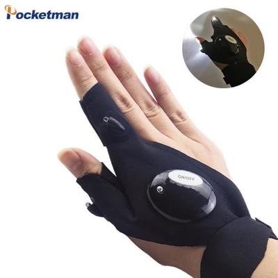 Flashlight - Magic Strap Repair - Finger Glove - LED - Black - Outdoor