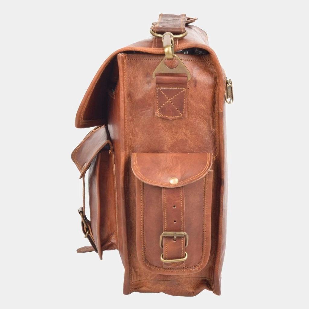 Herren Echtleder Vintage Laptop Messenger Schulter Aktentasche Umhängetasche Neu