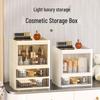 Foldable Double Door Skincare Organizer with Drawers and Multi-Layer Storage