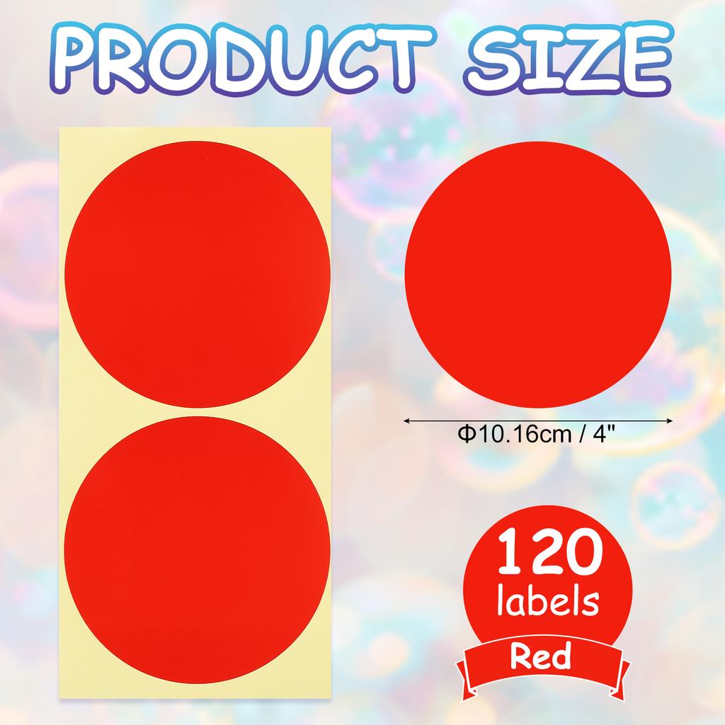 30/60Sheet Colored Dot Stickers Labels 4Inch Circle Price Sticker Self Adhesive Circle Tags Coding Labels for Organizing Sealing