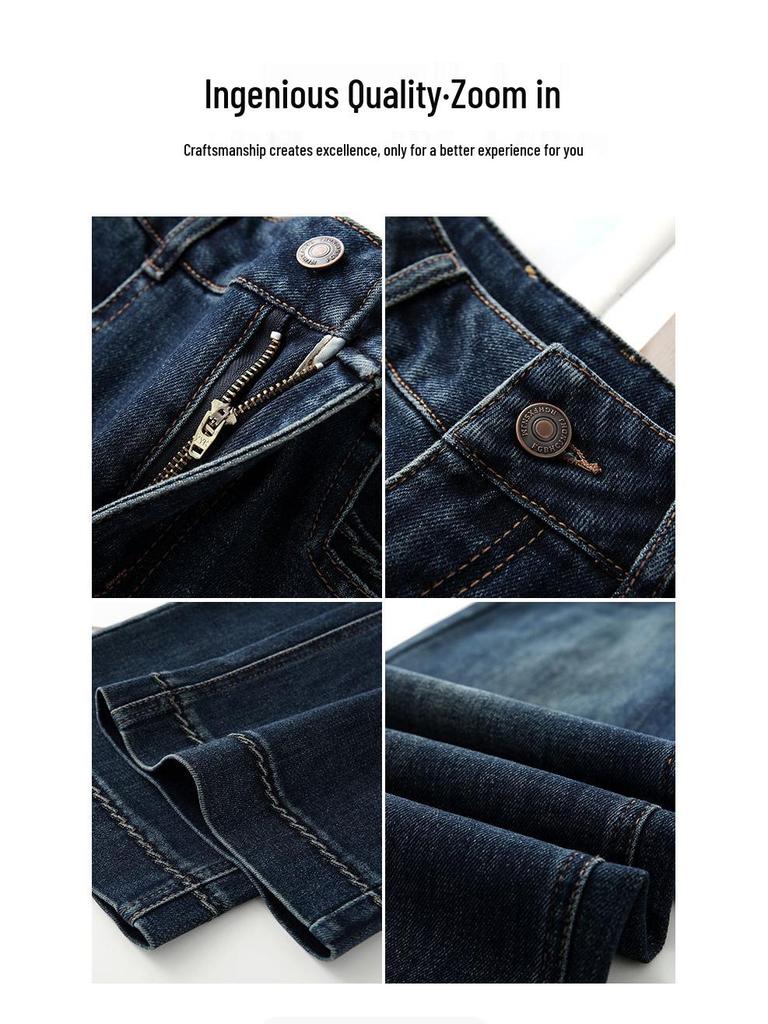 Women's High-Waisted Retro Blue Wide-Leg Jeans - Spring 2026 Collection