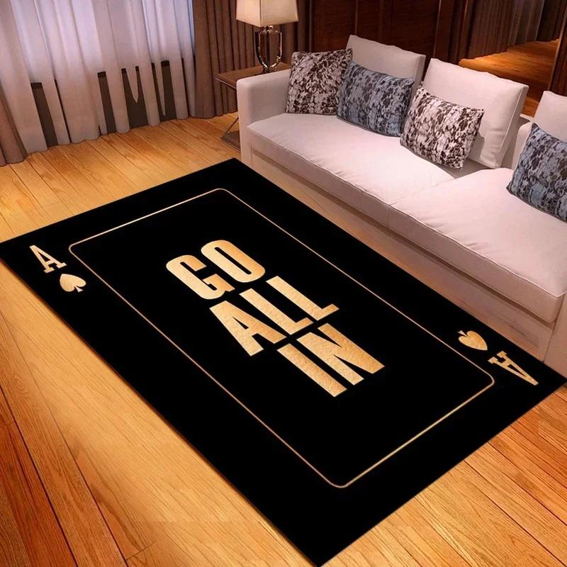 

Playing Card Game Printed Carpet Party Home Decoration Theme Bedroom Rug Bathroom Kitchen Anti-slip Floor Mat Hallway Doormat 40x60cm
