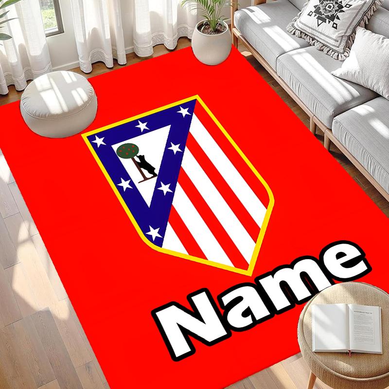 Custom Name Personalized Football Team Print Carpet, Versatile Home Decor Rug, for Playroom, Apartment, Balcony, Entryway, Hallway Gift