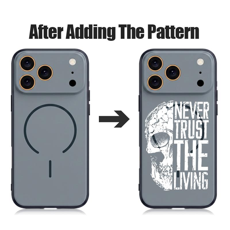 Lettered Skull Pattern Case For iPhone 17 Pro Max Magnetic For Magsafe Hybrid TPU+PC Matte Cover For iPhone 16 15 14 13 Pro Max