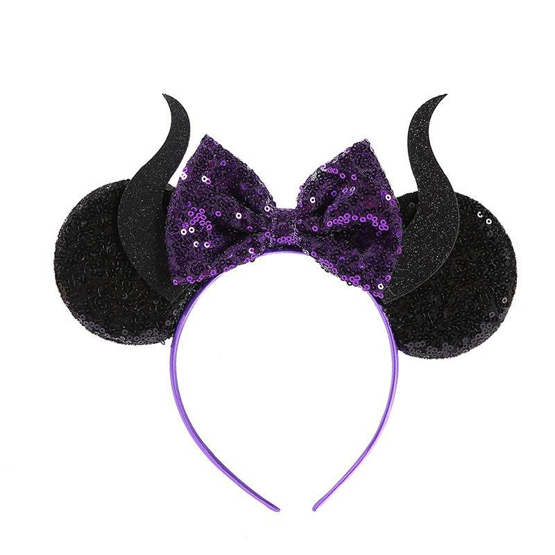 Halloween Devil Horns & Bat Headband with Feathers - Party Decoration