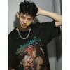 Hot Sale High Quality Men Hip Hop T Shirt Oversized Loose Short Sleeve Neutral Creativity Fashion Casual Printing Tops Tees New