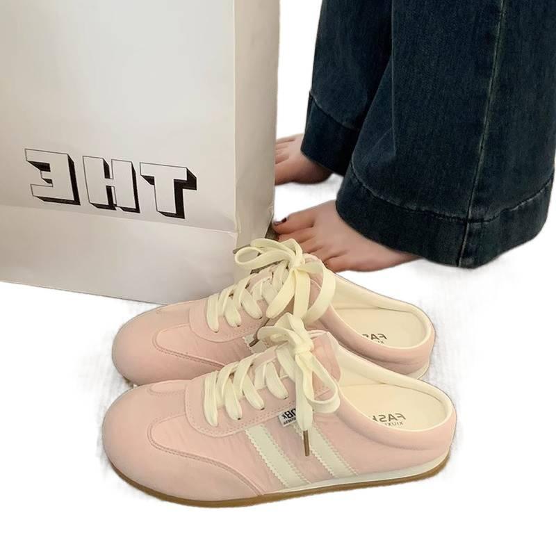 Popular Comfortable Little White Shoes Female Students 2025 Summer Wear Fashionable Versatile One-pedal Lazy Shoes