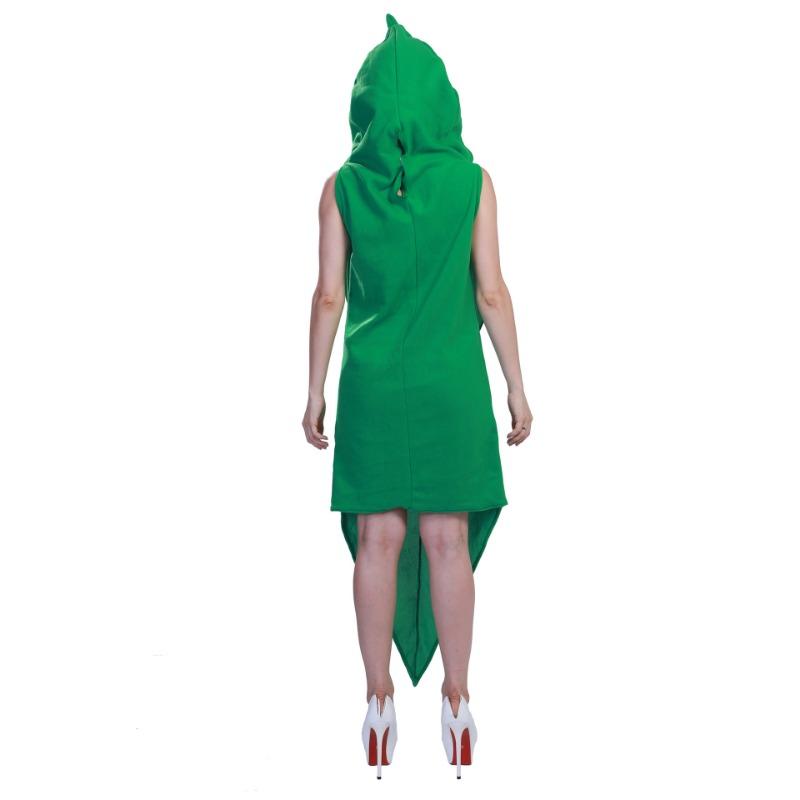 1pcs/set Pea Pod Halloween Costume Vegetable Stage Party Outfit for Group Cosplay Breathable Polyester Adult Kids Funny Dress