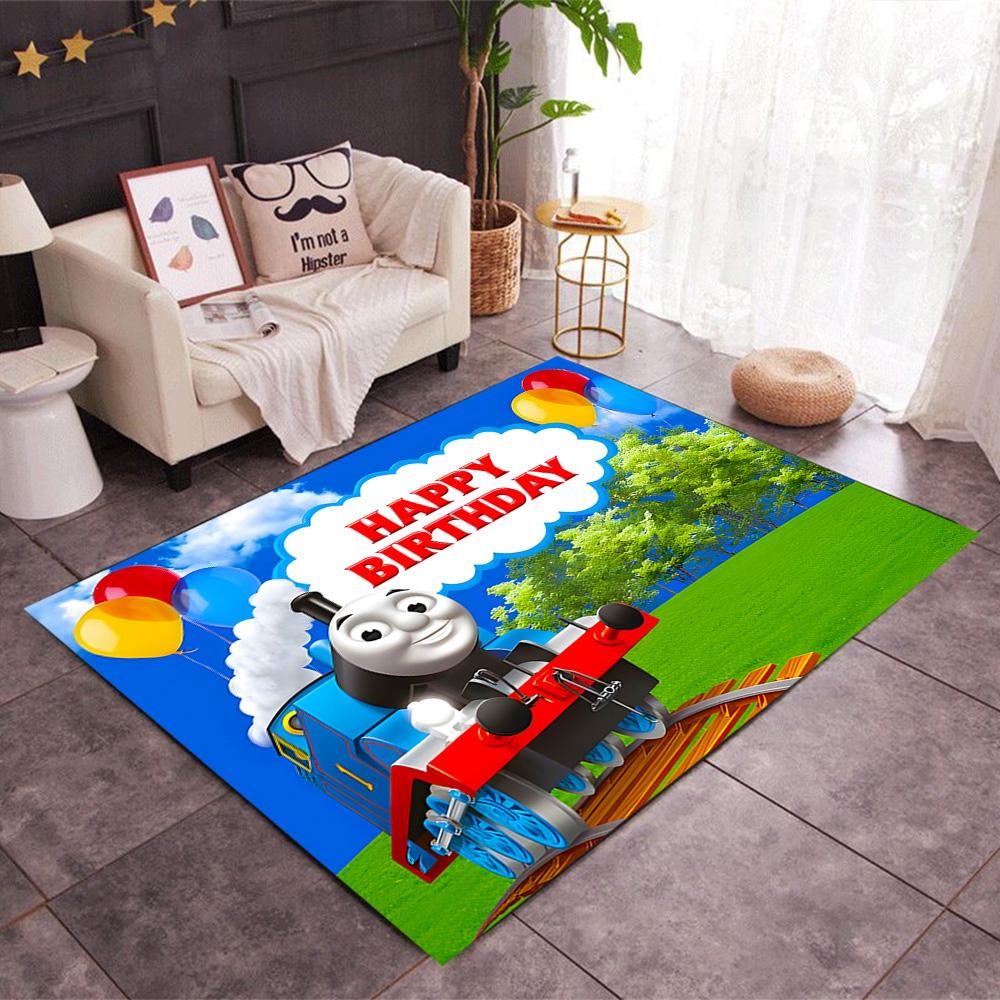 Thomas Train Birthday Party Carpet Design for Hallway Dormitory Game Room Balcony Antislip Carpet Anime Office Decor