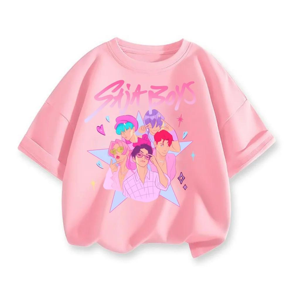 Demon Hunter Cotton Printed Fashion Casual Round Neck Cartoon Girl T-shirt