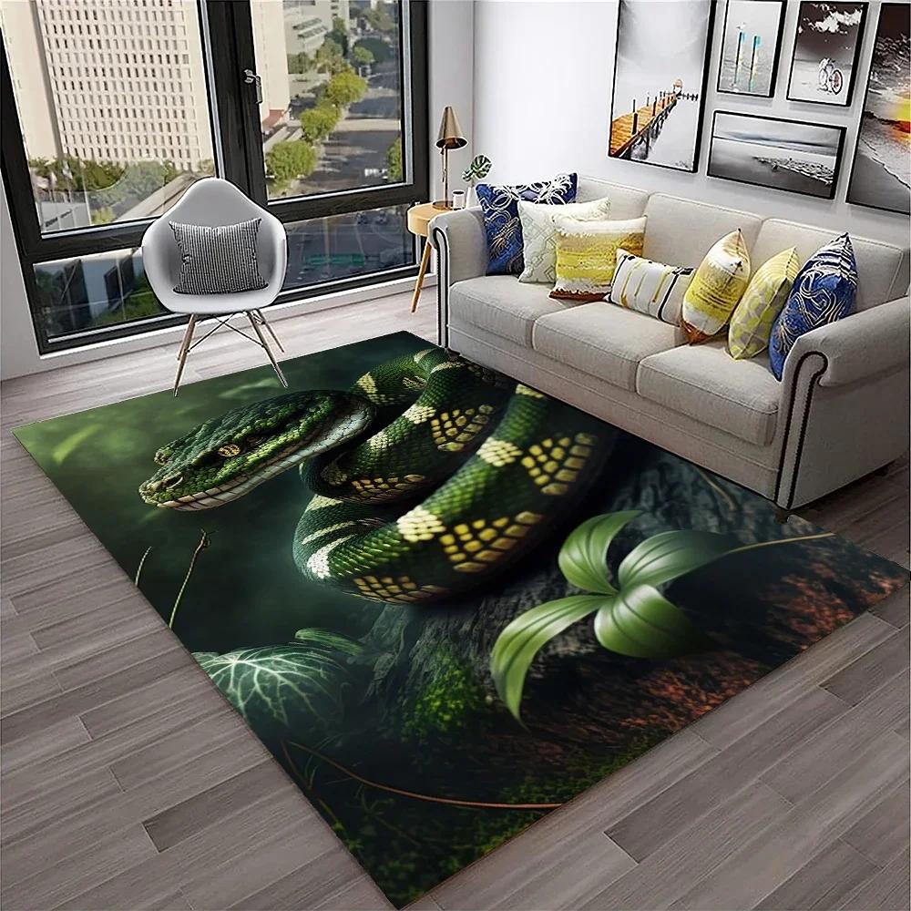 3D Gothic Schlange Schlangen Python Viper Teppich Teppich für Zuhause Wohnzimmer Schlafzimmer Sofa Fußmatte Dekor, Kinder Teppich Rutschfeste Bodenmatte