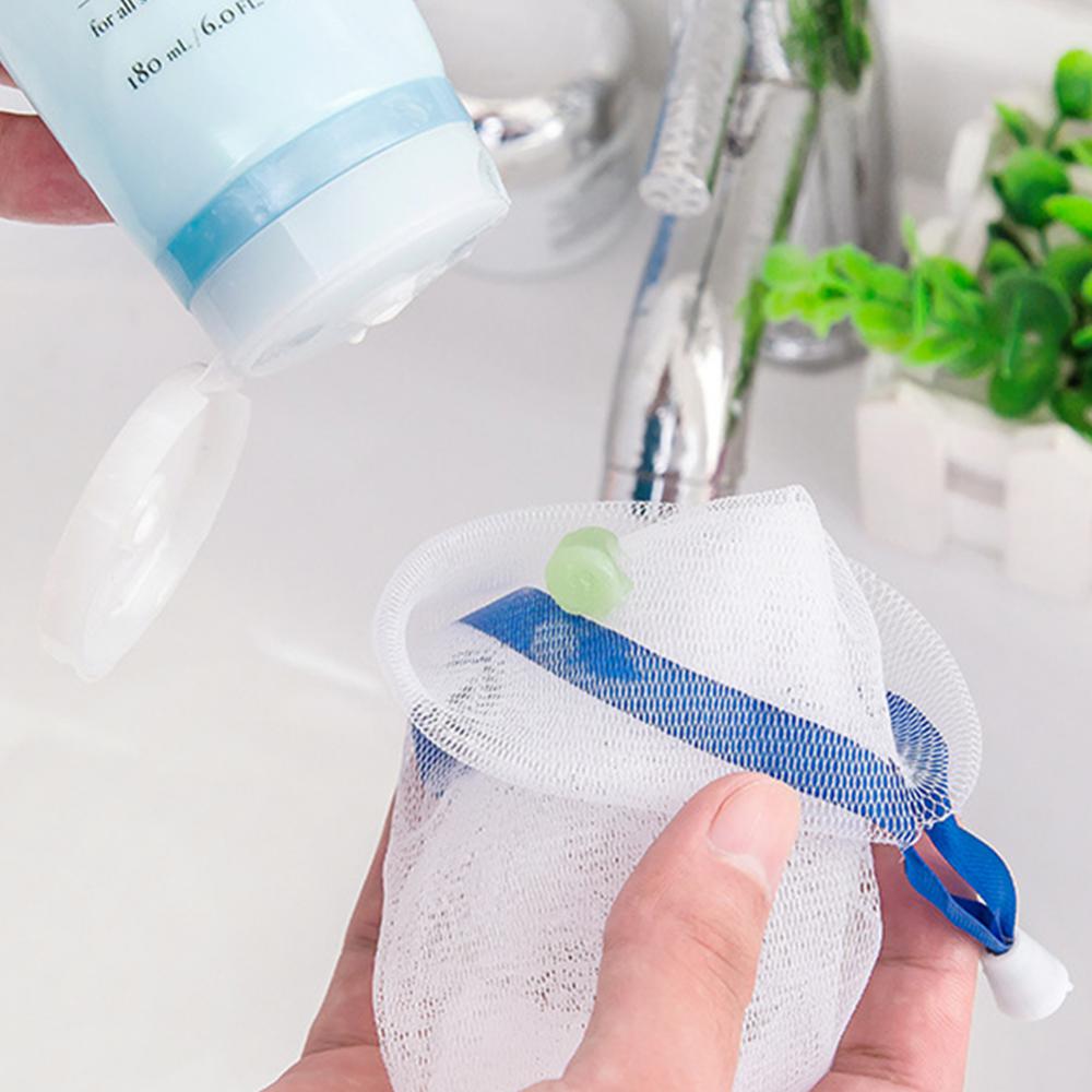 1-10Pcs Clean Foaming Mesh Bag Portable Hangable Nylon Nylon Soap Mesh Bag Mesh Net Bag For Cleansing Face Bathroom Products
