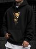 Unisex Hoodie, Casual Daily Wear, Cute Teddy Bear Zipper Print Graphic, Pullover Sweatshirt, Streetwear Urban Style, Autumn Winter Outdoor, Long Sleev