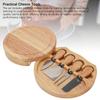 Käsebrett-Set Gummibaum-Platte Käsebrett-Set Charcuterie-Brett-Set mit 4 Stück Edelstahl-Schneidwerkzeugen