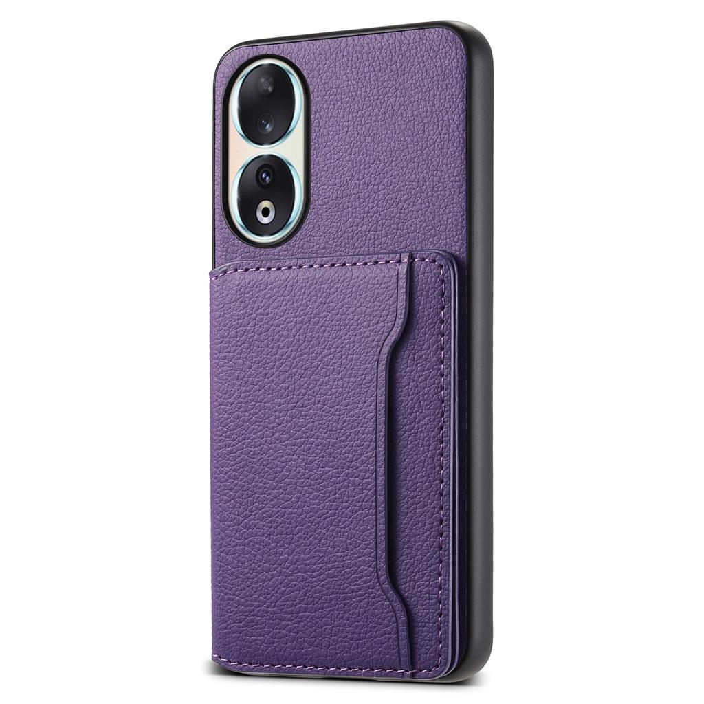 For Honor 90 Case PU Leather Kickstand Protective Phone Back Cover