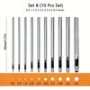 Set de 10 Piese Punch din Oțel Carbon cu Piele Ecologică - Cutter Rotund pentru Curele de Ceas, Curele și Artă din Hârtie cu Design cu Margine Netedă