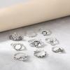 Bohemian 9-Piece Set With Diamond Crescent Crown Combination Ring