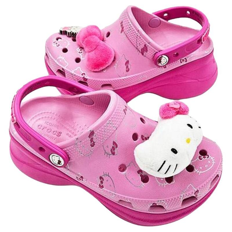 Crocs Hello Kitty Bay Clog Cute and Stylish Hole Shoes Women's Pink